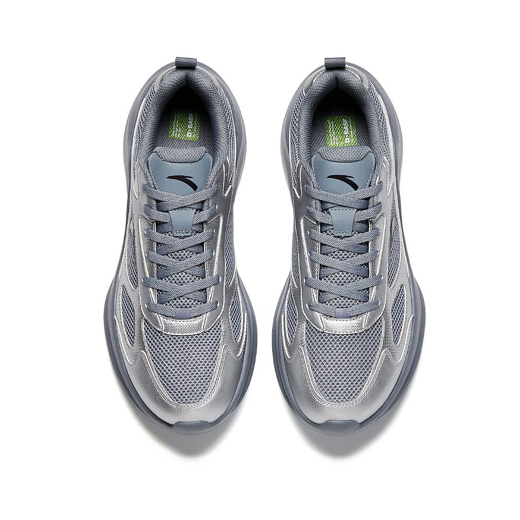 Anta Moonlit Cushioning Abrasion Resistant Low Top Casual Running Shoes Men's Downpour Gray/Metal Titanium 912618898-4