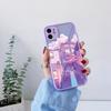 Japan Anime Landscape Phone Case For iPhone 16 11 15 12 14 Pro Max 12 13 Mini 7 8 Plus X XR XS Matte Purple Street View Cover