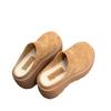Thick-soled bag head half slippers women's outer wear half a bag of Boken shoes 2025 new autumn and winter velvet super fire women's shoes half drag