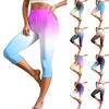 Women's Elastic Waist Casual Capri Pants Slim Fit Split Hem Stretchy Lightweight Bottoms for Daily Wear and Exercise