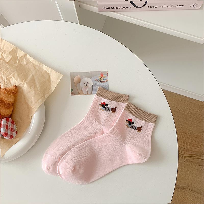 Summer Socks Women'S Cartoon Animal Short-Legged Socks Thin Sweat-Absorbing Boneless Socks Color-Blocking Women'S Socks