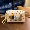 Cute Puppy Pattern Makeup Bag With Lanyard Colored Fots Canvas Cosmetic Storage Bag Women's Portable Travel Toiletry Bag Pen Bag