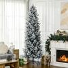 Snowy Christmas Tree 225cm with 988 Branches and Steel Base for Indoor Use with Automatic Opening