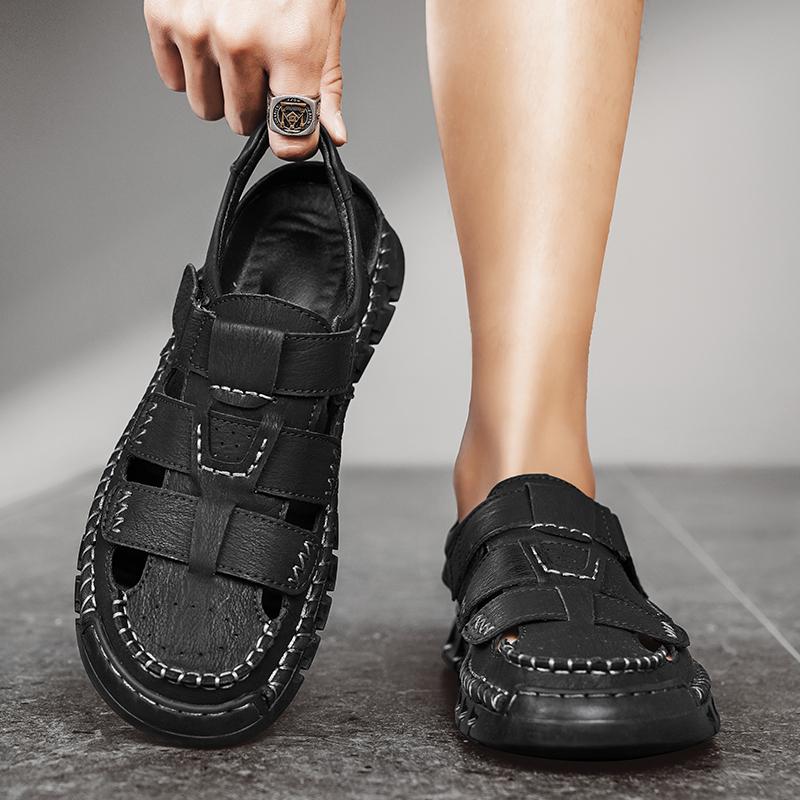 Fashion New Fashion Summer Leisure Men Beach Sandals Shoes Quality Leather Sneakers Sandals Outdoor Soft Comfort Men Sandals Size 38-46