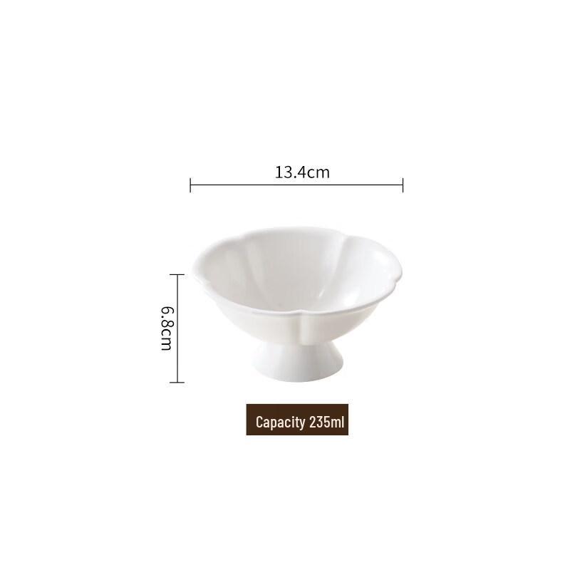 Xiangchong Japanese Minimalist White High-Footed Ceramic Dessert Bowl