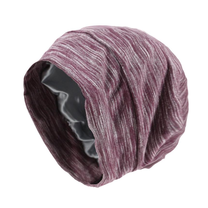 High Quality Elastic Lined With Satin Hat Chemotherapy Hair Beanie Night Sleep Satin Hats Men Women