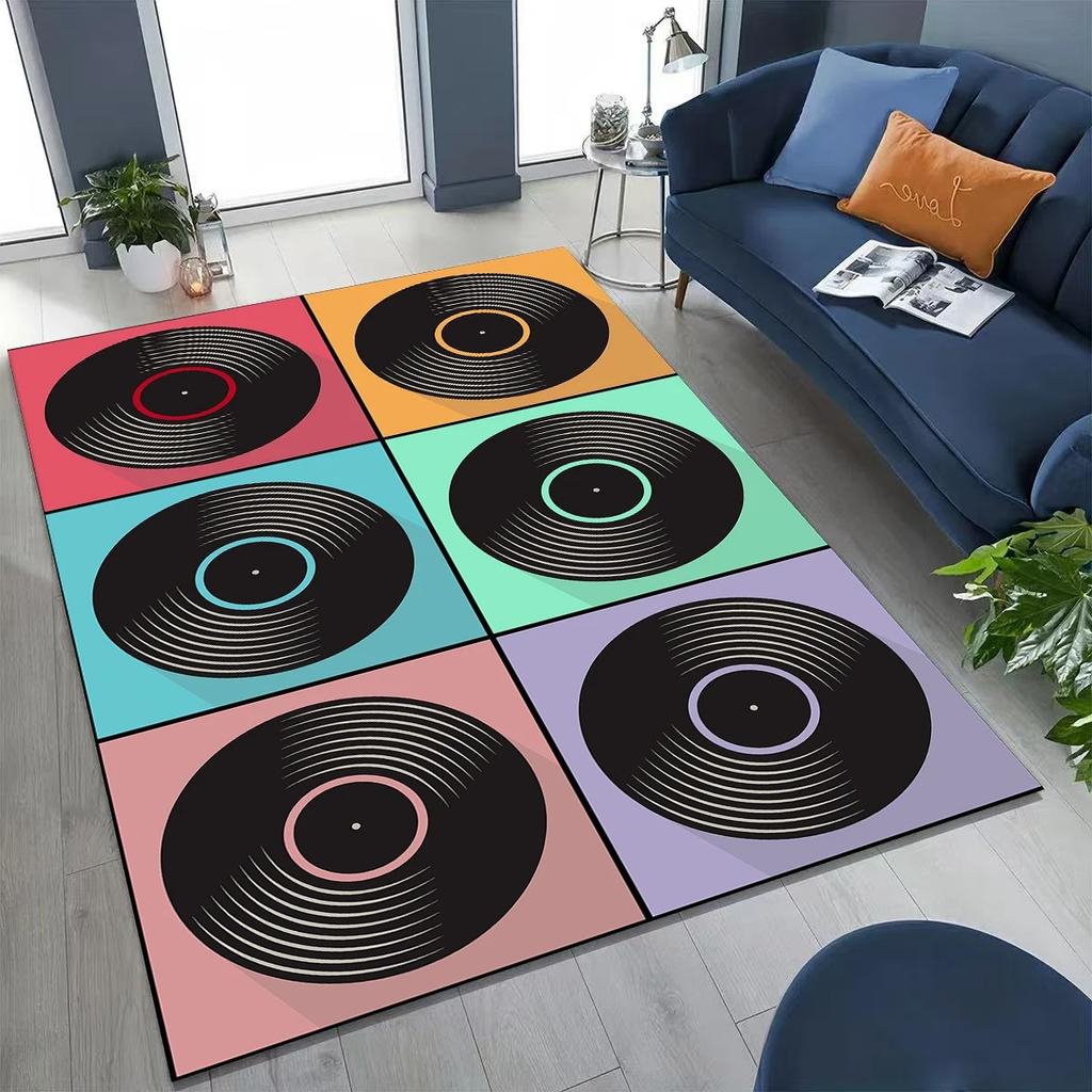 Record Music Carpet DJ Screen Tape Rug for Bedroom Living Room Sofa Home Doormat Decor Large Size Kid Play Non-slip Floor Mat