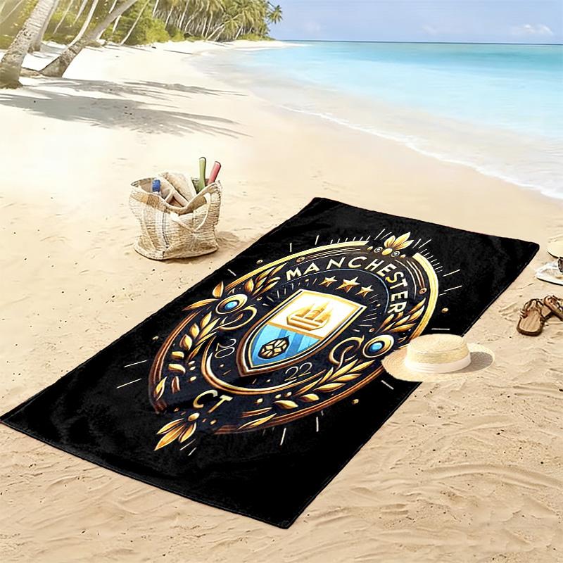 Manchester City F.C Print Beach Towel, Large Soft Quick Dry Towel for Beach Camping Swimming