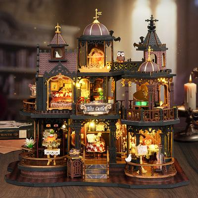 Kit de Casa de Bonecas Miniatura de Madeira DIY Quebra-cabeça 3D Produção Montagem de Brinquedo de Quarto Decoração de Casa Quarto para Amigos Presente de Aniversário