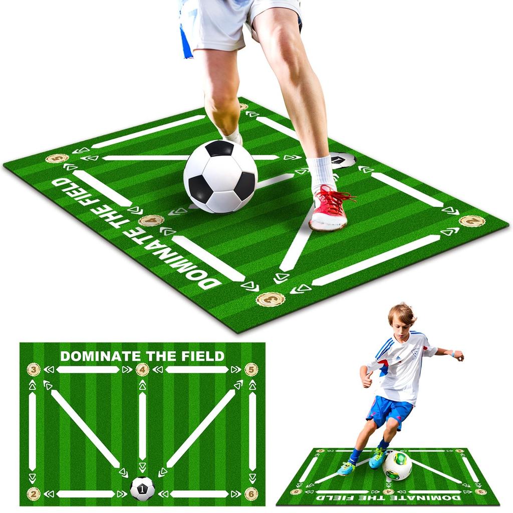 Soccer Footwork Training Mat Non Slip Indoor Exercise Floor Mat Soundproof Fitness Mat for Agility and Coordination Practice