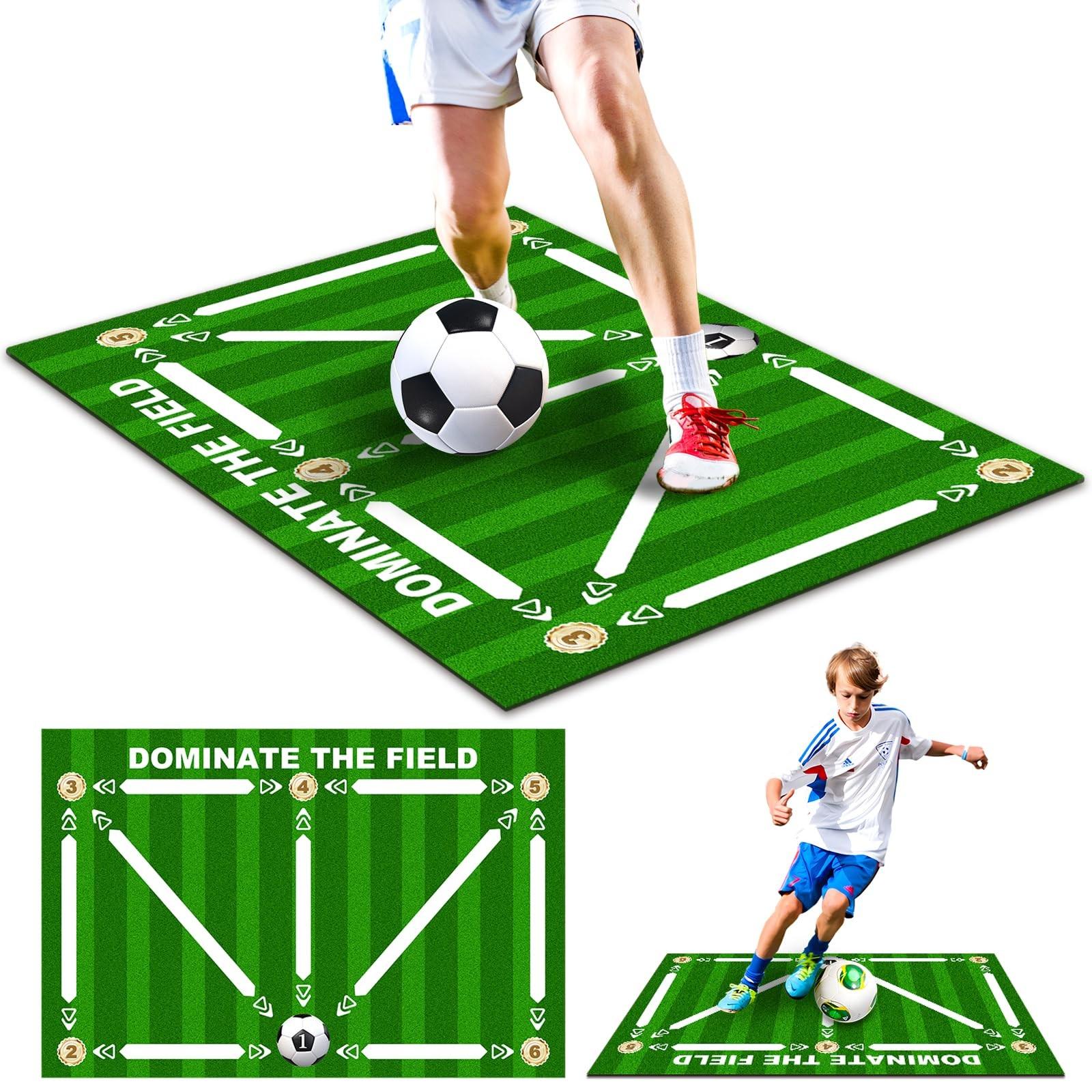 Soccer Footwork Training Mat Non Slip Indoor Exercise Floor Mat Soundproof Fitness Mat for Agility and Coordination Practice One Size