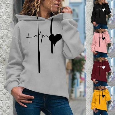 Damesmode casual print sweatshirt met capuchon, losse sporttops en trui