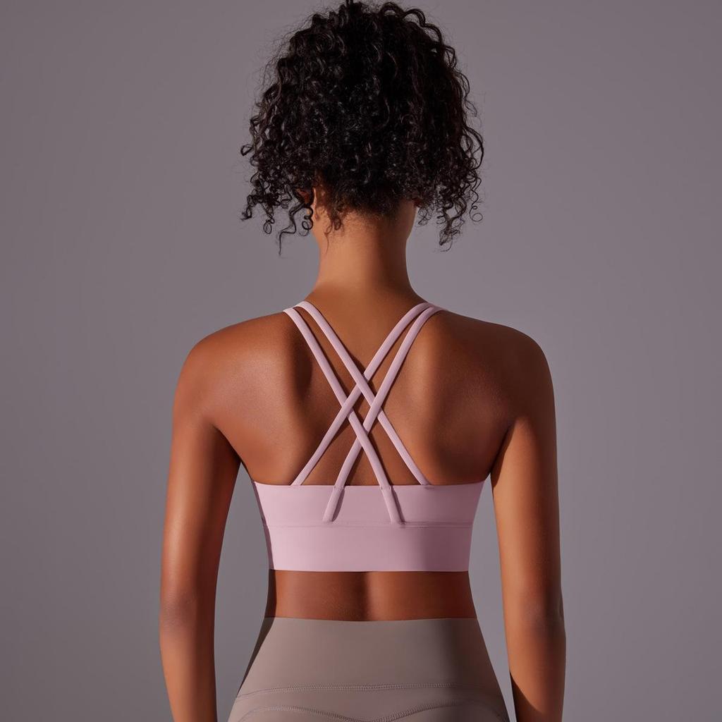 Double-Sided Criss-Cross Shockproof Sports Bra - Cloud-Like Yoga Fitness Top