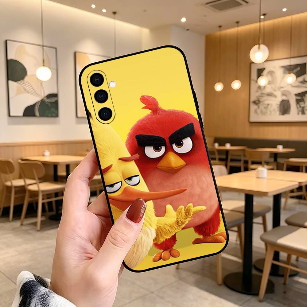 A-Angry B-Birds GAME Phone Case Black Silicone Soft For Samsung Galaxy A73,A72,A71,A70,A53,A52,A51 Samsung a70