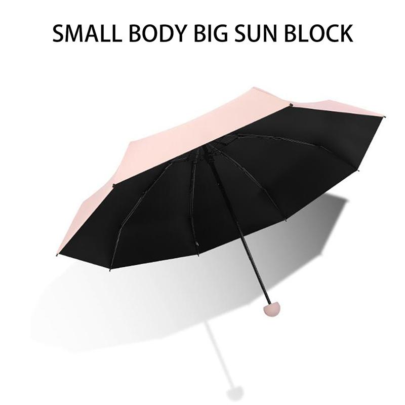 Mini Capsule Folding Umbrella Upf50+ Portable Sun Rain Umbrella Dual Use Protection Vinyl Travel Accessoreis For Outdoor