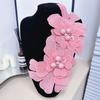 Color Chiffon Embroidery Handmade Beaded Cloth Sticker Accessories Lace Decal Decoration Diy Material Accessories