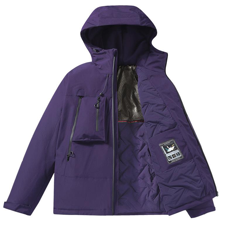 

Graphene Cotton Jacket, Windbreaker Jacket, Men s Couple Hooded Cotton Jacket, Windproof Work Clothes Loose 3XL