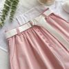 Fashion Buttons Loose Wide Leg Shorts for Women Summer New Thin Slim High Waist  Casual Shorts Woman A-line Solid Elegant Lady Shorts 24281