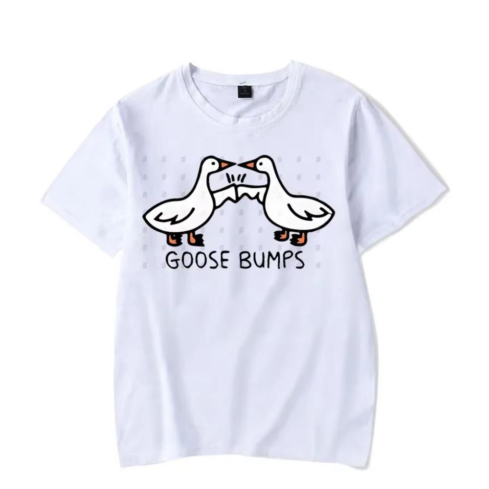 Men Oversized T Shirt Goose Bumps Harajuku Streetwear Tshirts Man 2024 Fashion Casual Loose Clothing Hip Hop Y2K T-shirt Tops