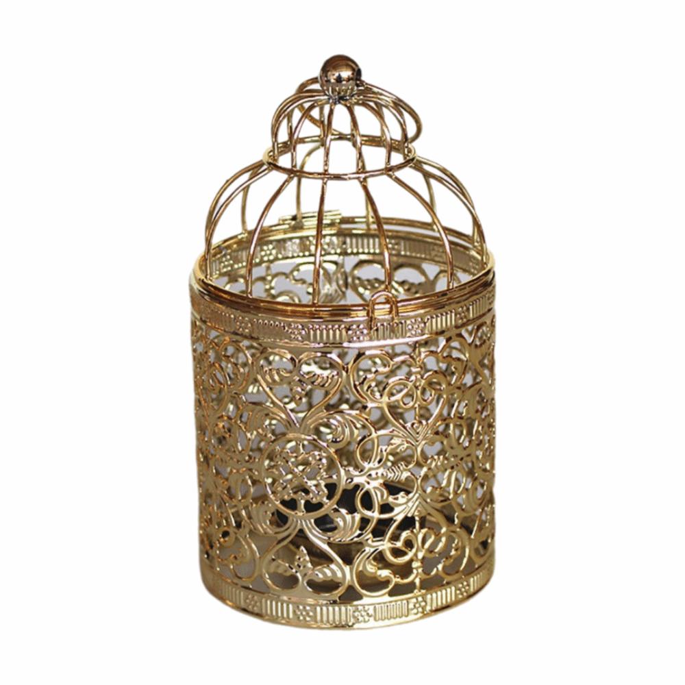 Iron Art Candle Holder Bird Cage Desktop Ornament Craft Wedding Ornament