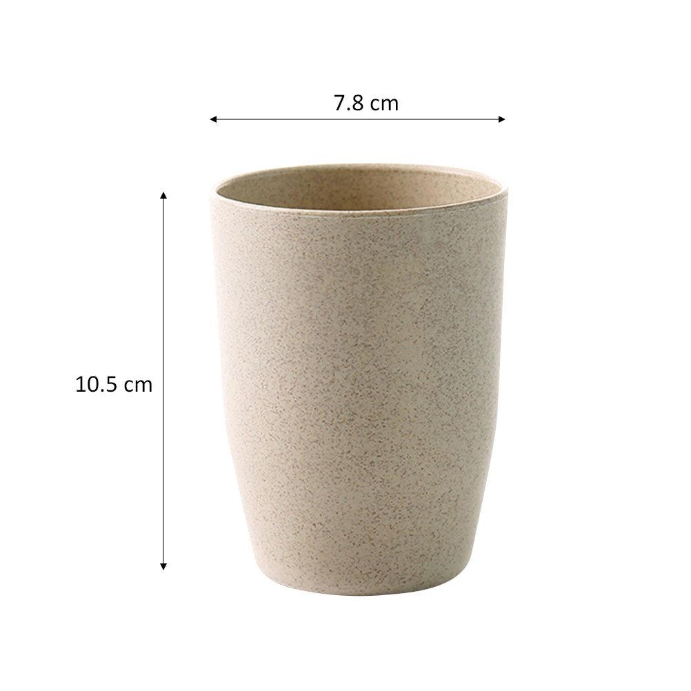 Northern Europe Beige Wheat Stem Tooth Cup Bathroom Mouthwash Mug Round Easy Clean Lightweight Stackable Eco Friendly Rinsing