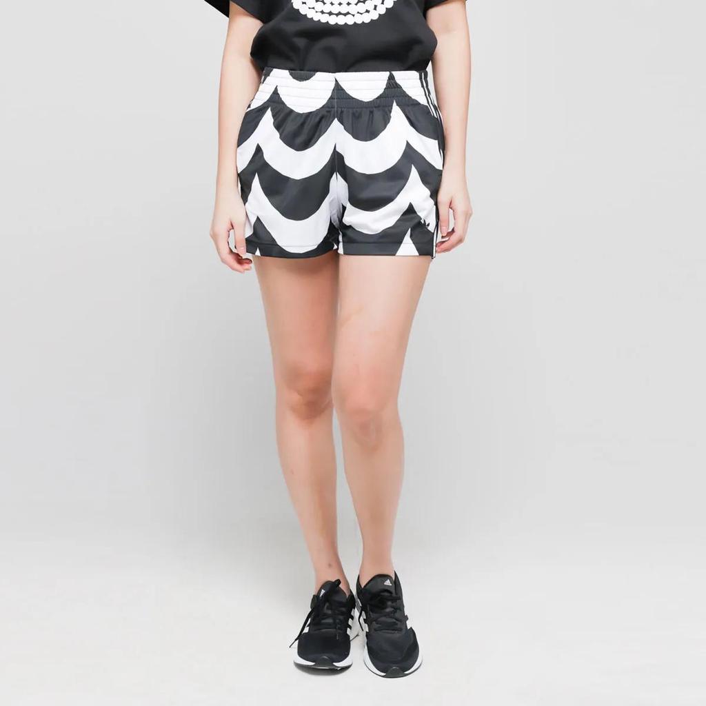 adidas Oryginalne Marimekko Wygodne Sportowe Haftowane Oddychające Codzienne Szorty Damskie Szorty Czarne Białe H20477