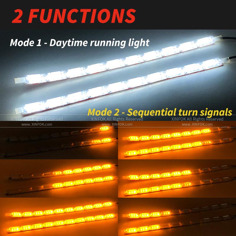 2PCS  LED DRL Car Flowing Light Flexible Waterproof Strip Auto Headlights for Car Driving Light 12V