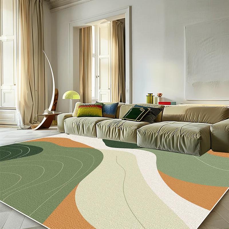 Modern Green Minimalist Carpet for Living Room 200x300 Large Area Rugs Decor Bedroom Soft Elastic Outdoor Floor Mats Washable