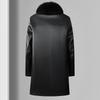Herrenjacke mit Plüschfutter und abnehmbarem Kunstfellkragen