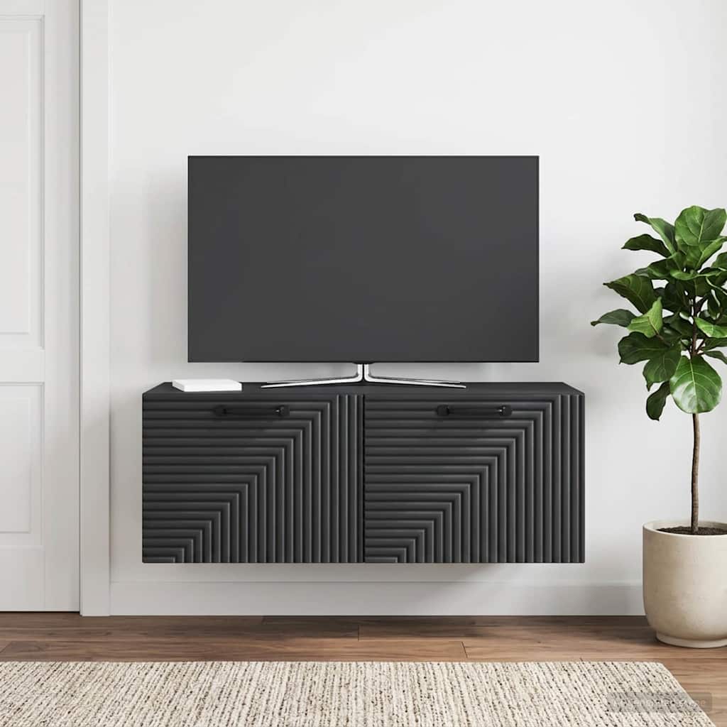 Wall Mounted TV Cabinet Black 78.5 X 31 X 30 Cm
