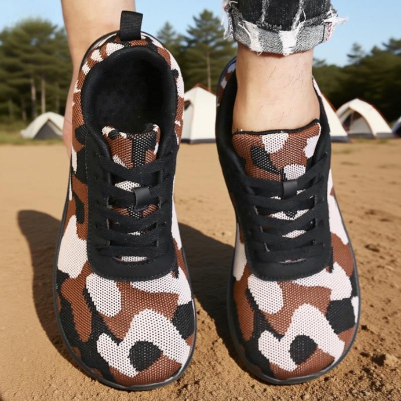 Wide Toe Men's Shoes Fashion Camouflage Breathable Causal Running Shoes Outdoor Off-road Minimalist Walking Shoes Sneakers Men