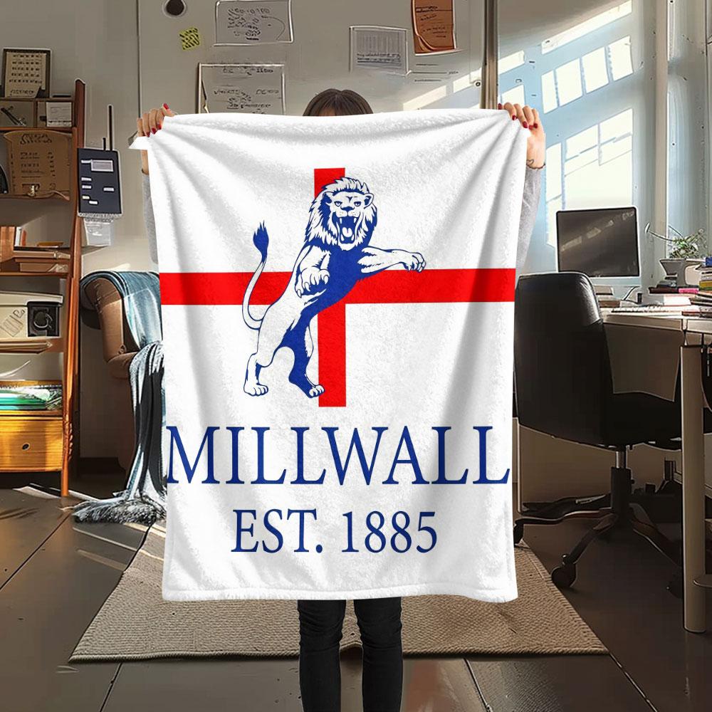 Millwall FC Printed Flannel Blanket, soft throw for bedroom sofa, washable, Christmas present, great gift.