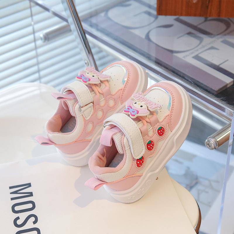 2025 spring and autumn new children's casual shoes baby girl sports shoes girl cute cartoon princess shoes