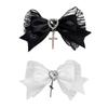 Classical Ribbon Bowknot Hair Clip With Embellishment Comfortable Wear For School Office Casual Outfits