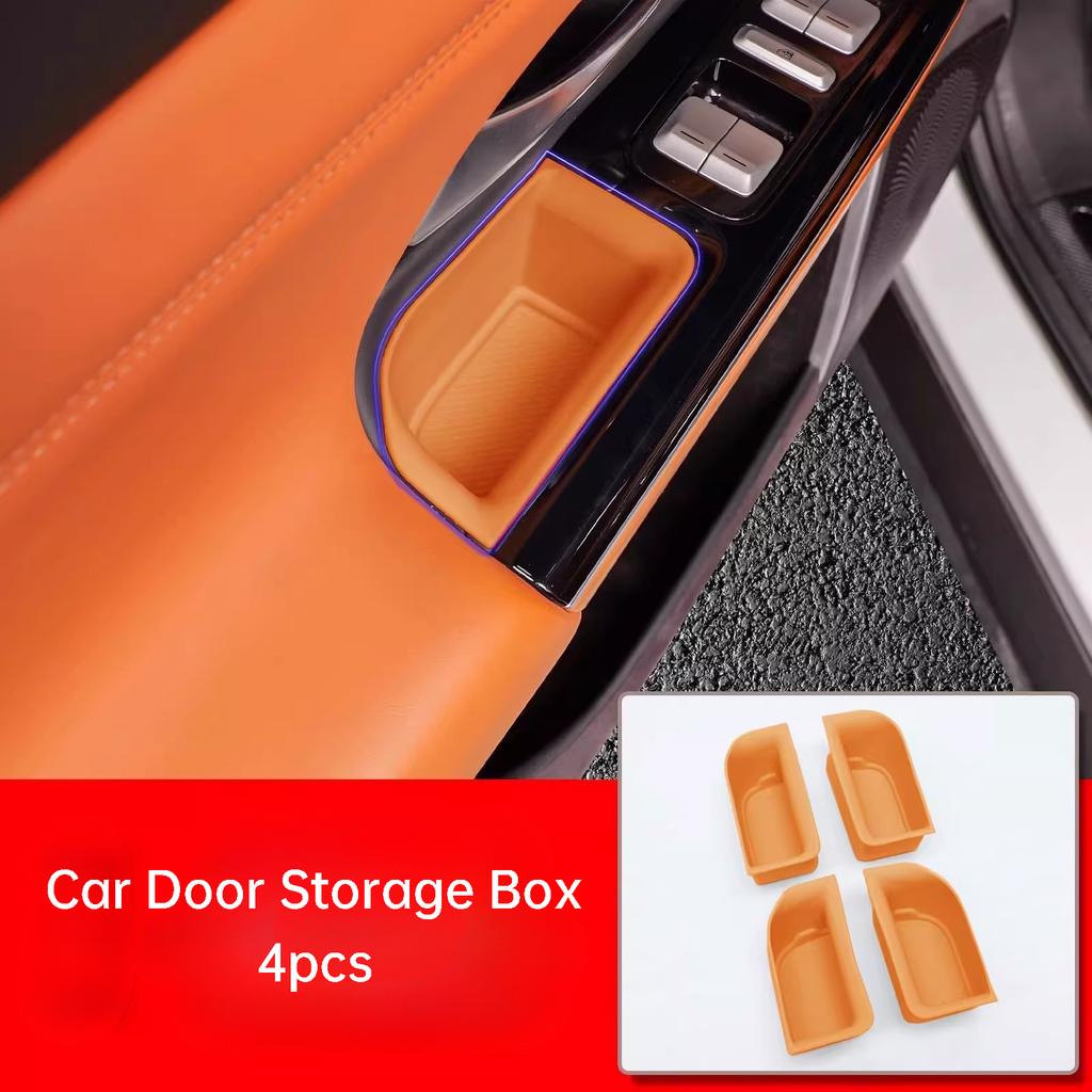 For XPeng G9 22-25 Car Door Storage Box Organizer Door Handle Slot Trash Can Organizing Tray Interior Tidying Accessories