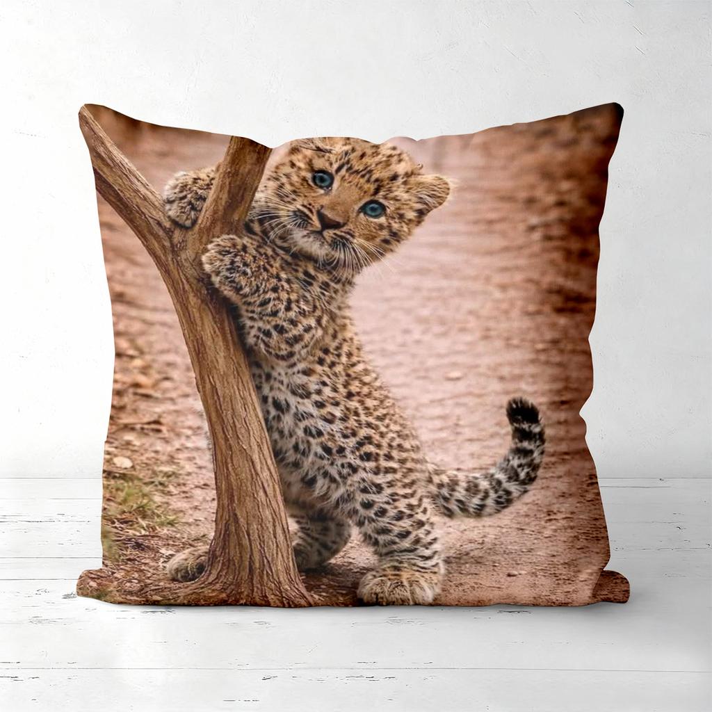 Cute Wild Baby Animal Print Throw Pillow Covers Pattern Cushion Cover Suitable For Sofa Bedroom Car Pillow Cover