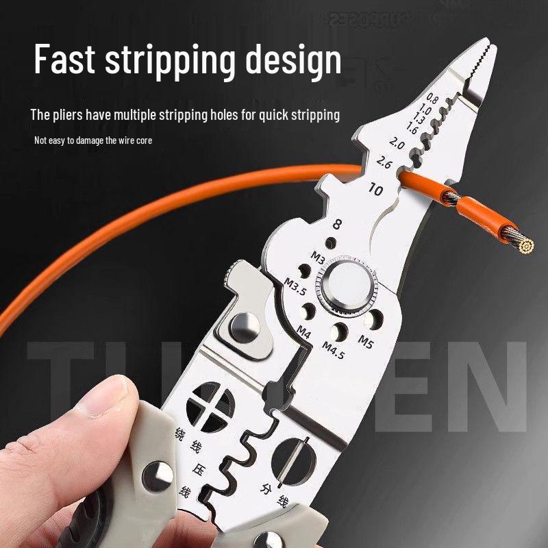 Industrial Grade Stainless Steel Electrician's Multifunctional Wire Stripper and Twister