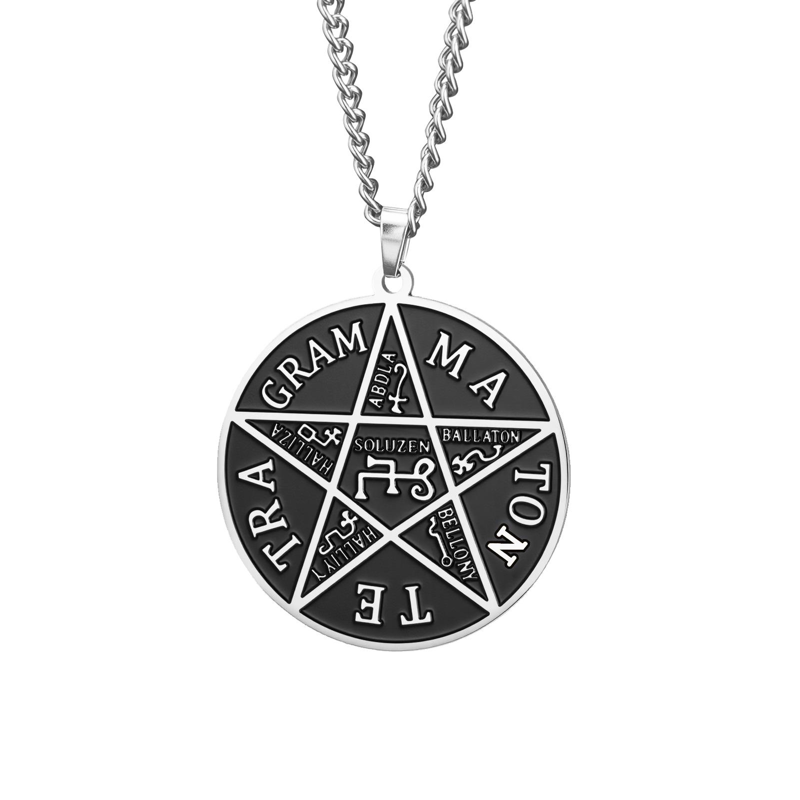 

LIKGREAT Pentagram of Solomon Necklace for Men Women Occult Magic Symbol Amulet for Wicca Pagan Spiritual Jewelry Gift Wholesale