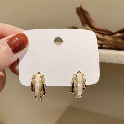 Korean Version of Simple C-type Stud Earrings Women's Fashion Cold Wind Hollow Earrings Temperament Ins Literary and Creative Earrings