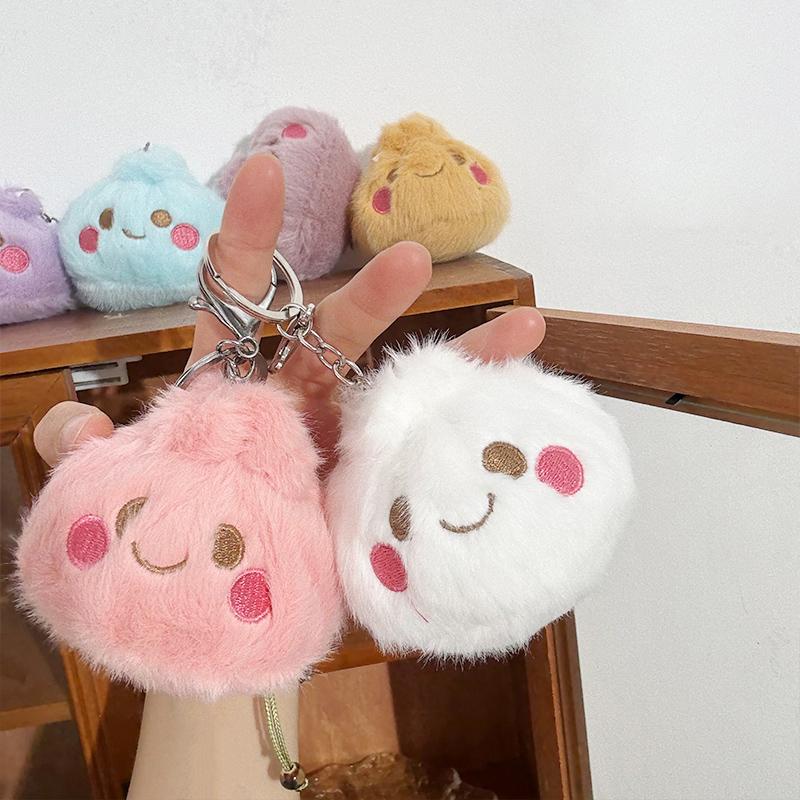 Funny Dumplings Keychains Simulated Dumpling Keyring Stress Relief Keychain for Bag Backpack Accessories Hanging Ornament