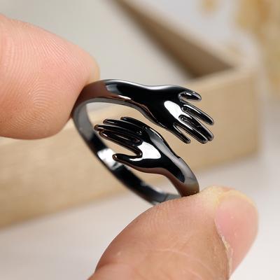 Vintage-Ring mit umarmenden Händen, Liebesring, verstellbare Öffnung, Ring für Männer und Frauen, Hochzeitsfeier, Paarschmuck, Geschenke zum Valentinstag
