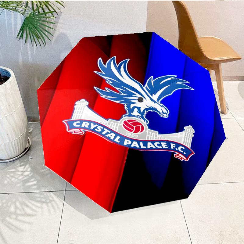 Crystal Fc Crest Printed Automatic Umbrella, 8-Frame for Travel, camping, Casual Umbrella, Essential Gift for for family and friends