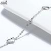 EFFIE QUEEN 925 Pure Silver Heart Shape Zircon Adjustable Wristband Chain Link Heart Bracelet Jewelry Valentine's Day Gift SB02