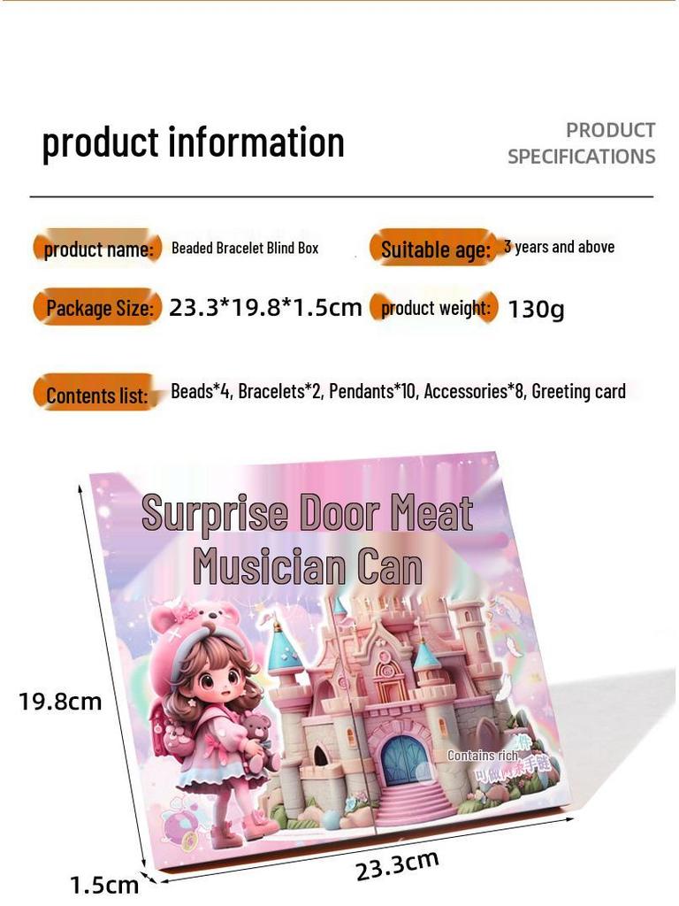 Handmade Princess Beaded Bracelet DIY Kit - Girl's Birthday Gift