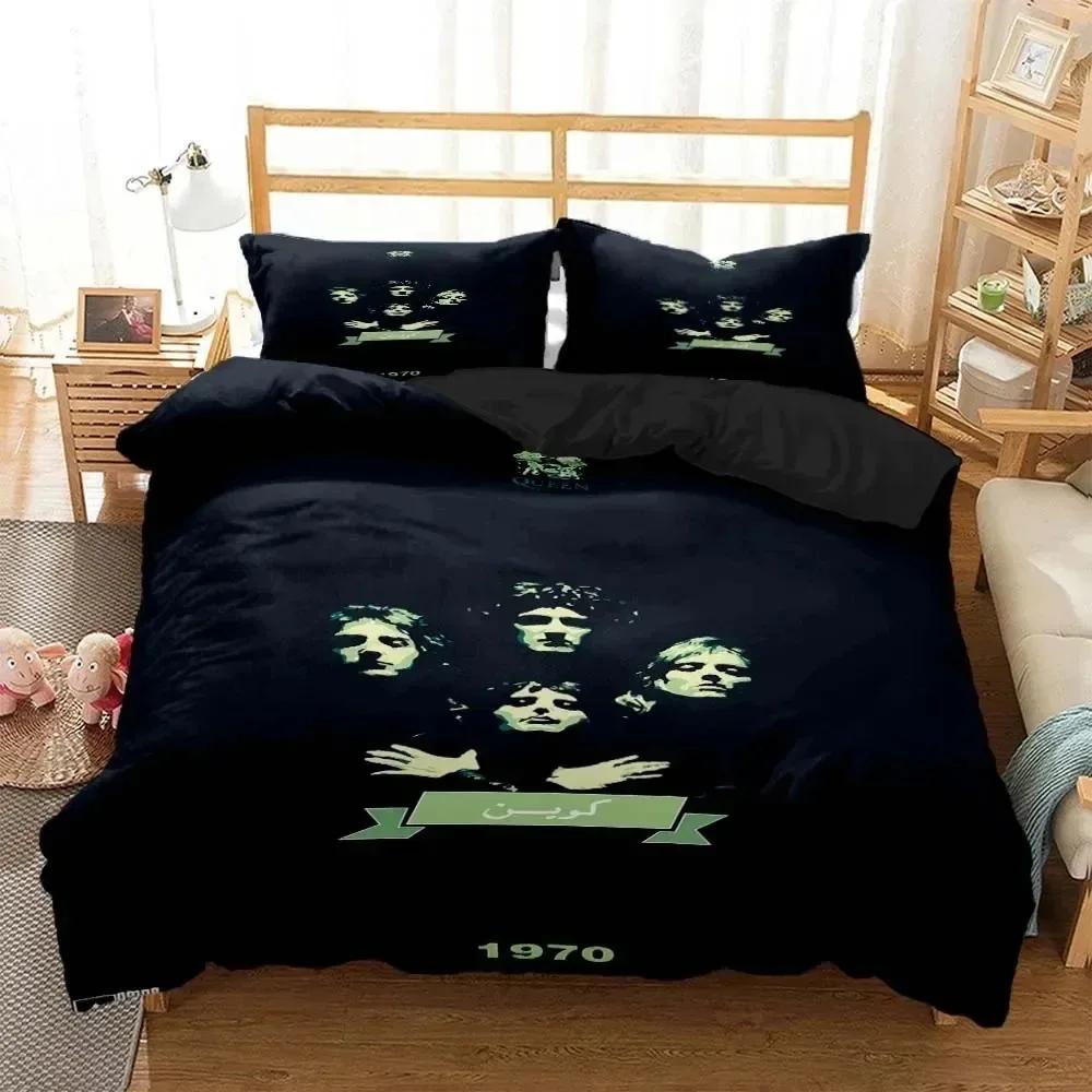 Comforter 3D Print Rock Band Queen Bedding Set Boys Girls Twin Queen Size Bed Kids Adult Fashion Home Textileextile