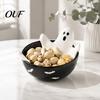 Halloween Event Supplies Skeleton Lounging Tidbit Serveware, 3D Relief Resin Candy Bowl for Decorative Serving Tray Snacks Dips, Creative Gothic Party