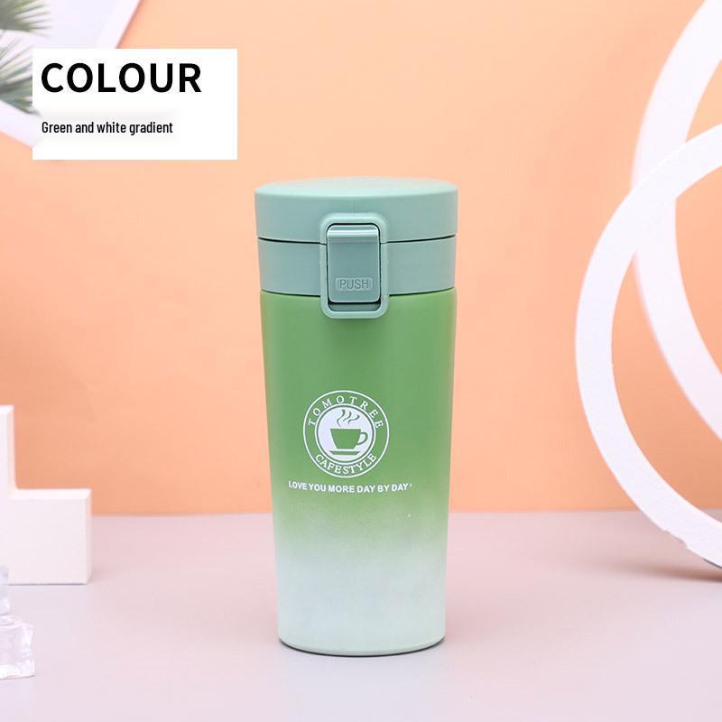Erste Generation Edelstahl doppelwandig isolierter Kaffeebecher für das Auto - Tragbares Pop-up-Design