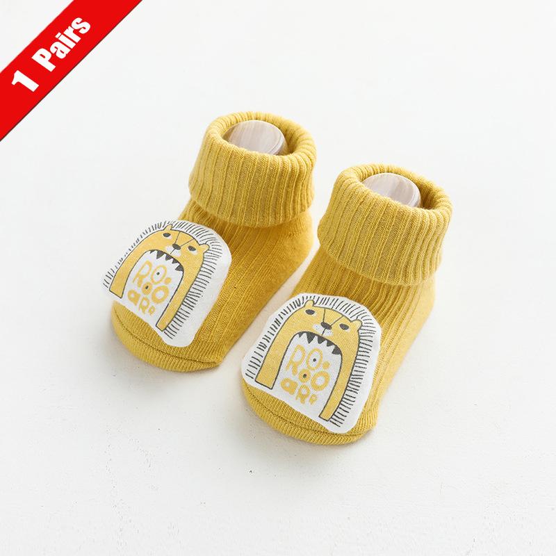 1/5Pairs Newborn Cotton Socks Anti Slip Baby Boy Socks Cartoon Infant Floor Socks For Girls Spring Autumn Baby Accessories 0-2Y
