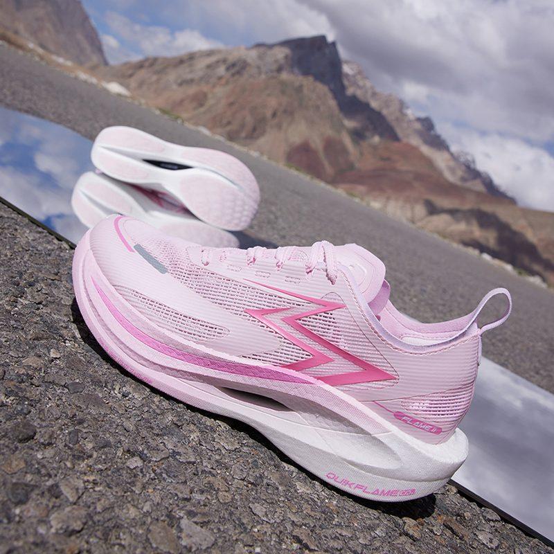 361 Flame 2.5 Low Top Full Length Carbon Plate Running Shoes Unisex White Pink 672332207-13