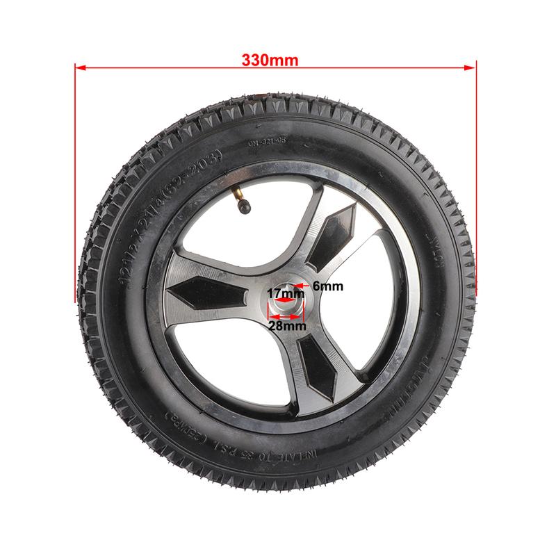 12 Inch Wheels 12 1/2x2 1/4 ( 62-203 ) Pneumatic Tire Inner Tube 17mm Keyway Wheel Hub For Elderly Electric Wheelchair Scooter
